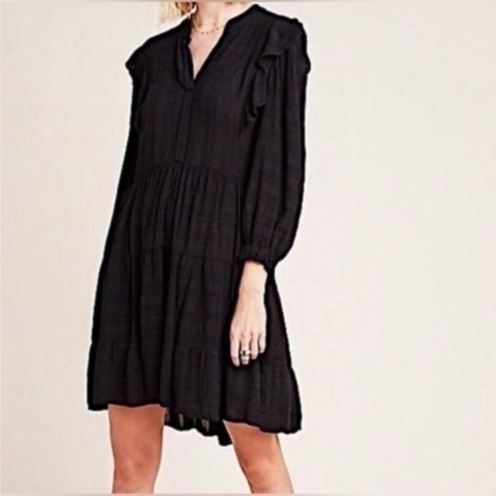 Anthropologie Black Mini Dress